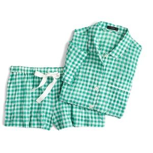 J Crew gingham pajama short set size Small NWT